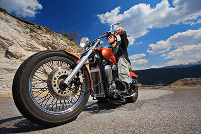 Motorcycle parked